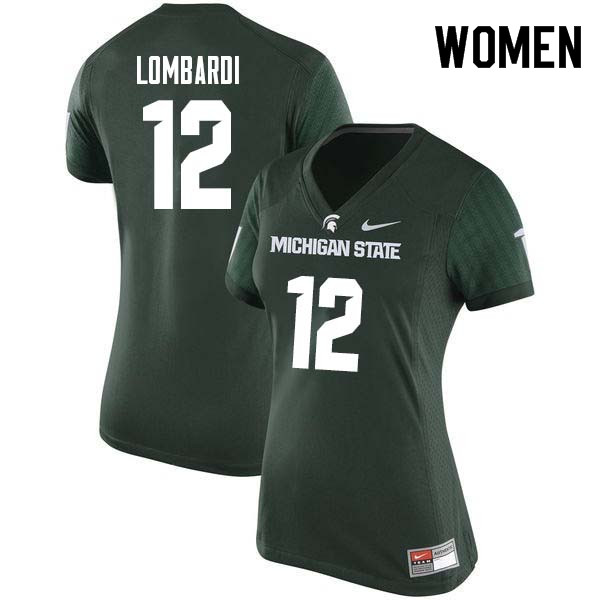 Women #12 Rocky Lombardi Michigan State College Football Jerseys Sale-Green